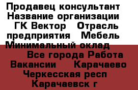 Продавец-консультант › Название организации ­ ГК Вектор › Отрасль предприятия ­ Мебель › Минимальный оклад ­ 15 000 - Все города Работа » Вакансии   . Карачаево-Черкесская респ.,Карачаевск г.